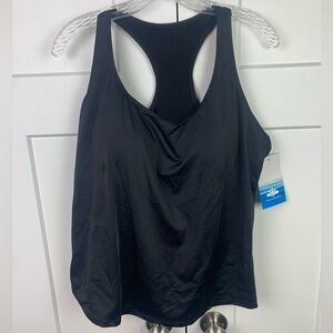 NWT Aquabelle Swimsuits For All 18 Black Chlorine Resistant Tankini Swim Top